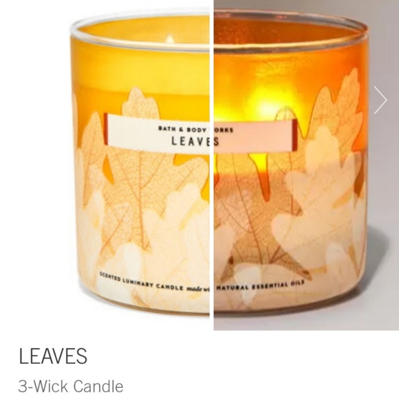 🕯🍂NWT‼️Bath & Body Works "Leaves" 3-wick Candle